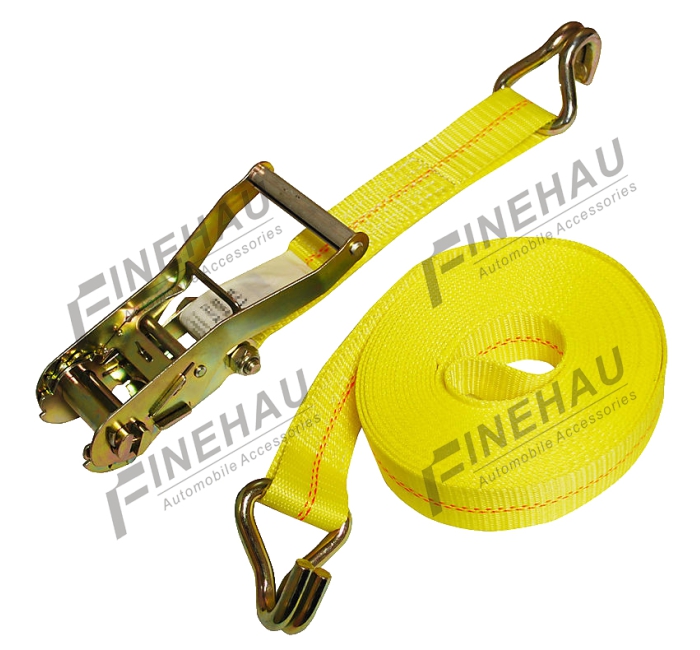 2" x 27' Ratchet Strap Double J Hook Tie Down