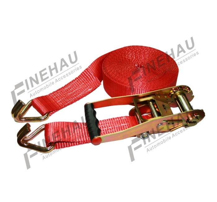 #8412 3000lbs 2" Ratchet Tie Down with Double J Hook